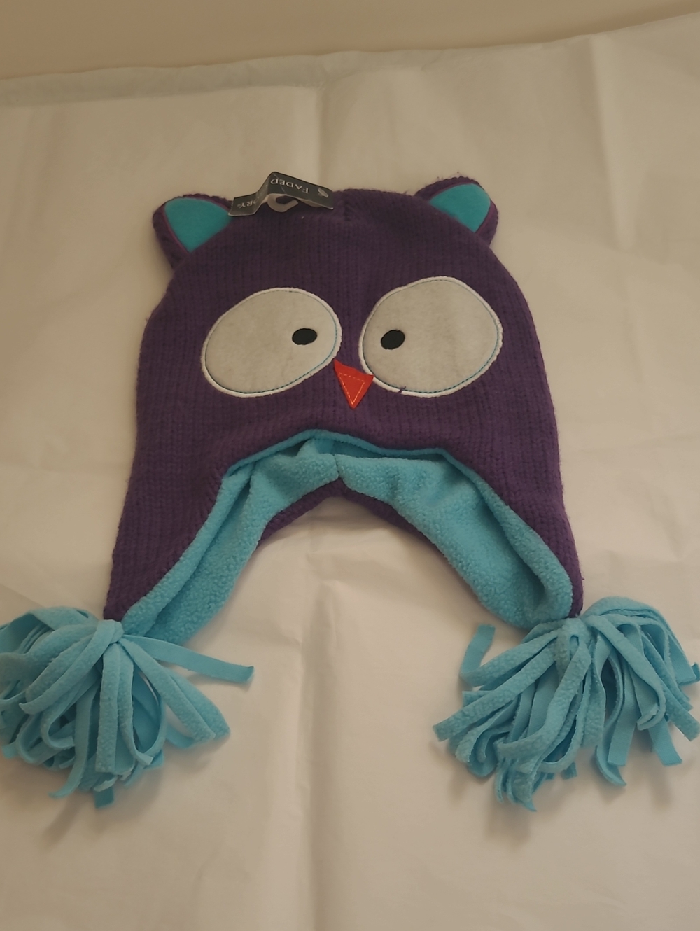 Purple & Teal Owl Earflap Beanie